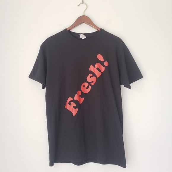 Fresh! Graphic Text Black Tee Shirt M - Picture 2 of 5
